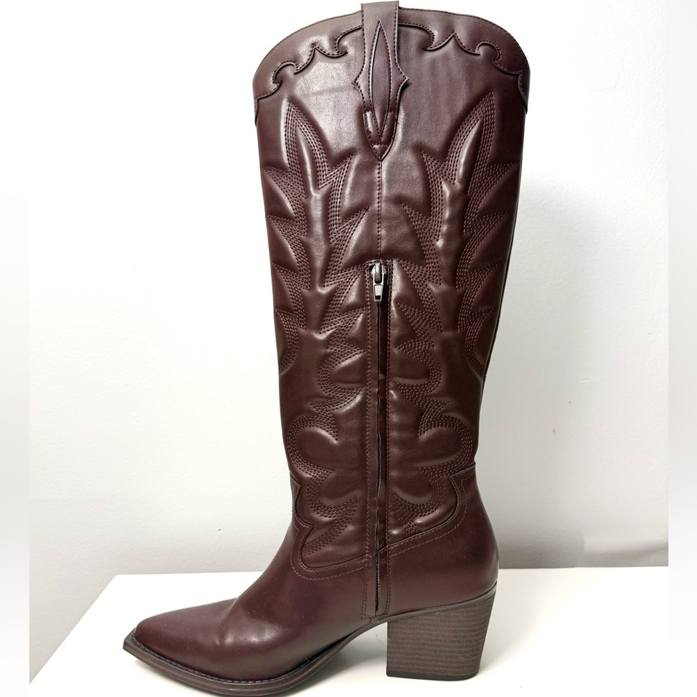 Brown/Dark Burgundy Cowboy Boots